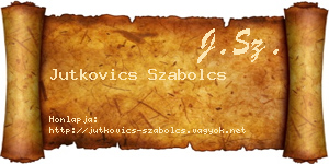 Jutkovics Szabolcs névjegykártya